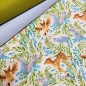 Preview: Baumwolle Waldtiere Blau-Grün